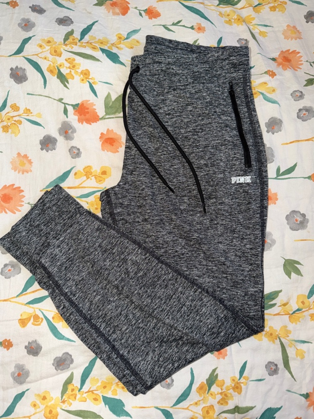 PINK Victoria's Secret Gray Marled Track Joggers